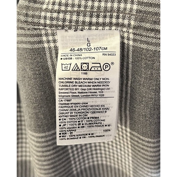 Banana Republic Cotton Stretch Grant Fit Oxford Shirt Men Size Large Gray Button - Picture 4 of 10